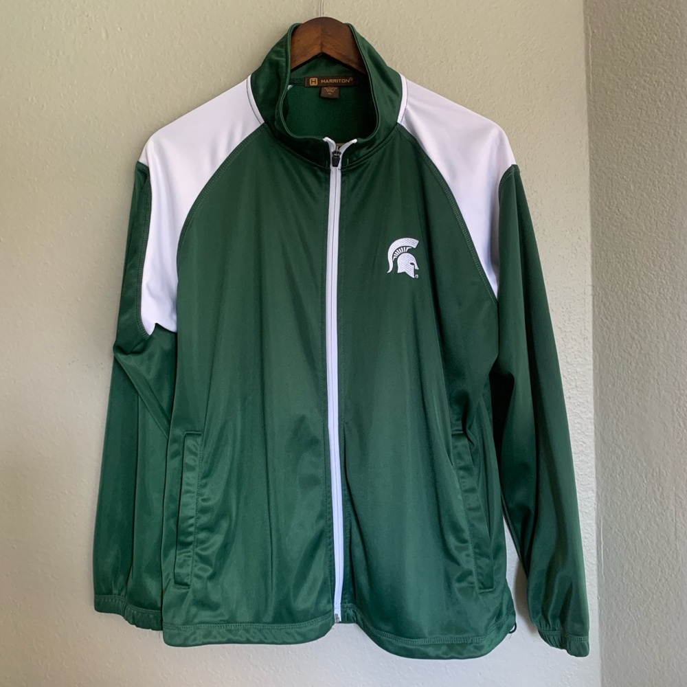 HARRITON Michigan State Spartan’s Track Jacket | Green & White |‎ Size XL